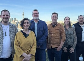 Tuia Pito Ora’s Board: Simon, Nada, Peter, Ralph, Suzanne and Rangitahi. Twice a year we get away from our screens and meet face-to-face.
