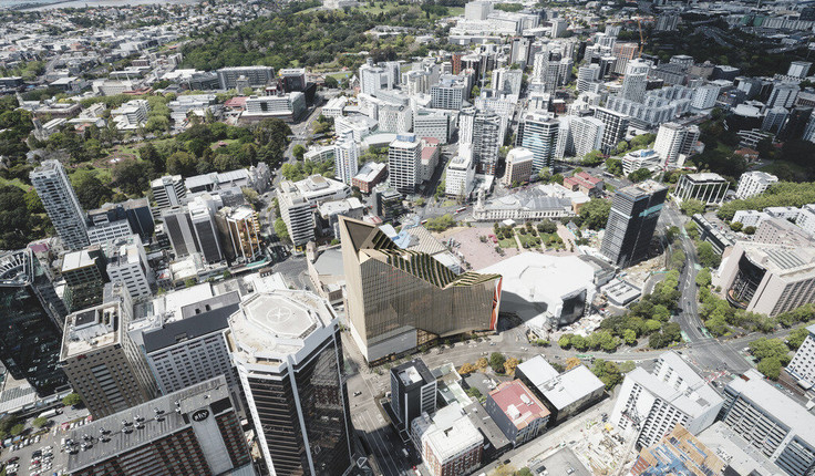 Aotea Central will sit just above Aotea Square, on the corner of Mayoral Drive and Wellesley St in the city.