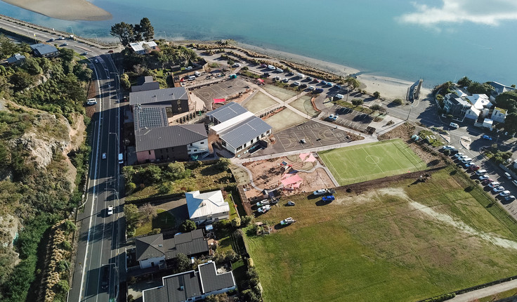 Te Raekura Redcliffs School sitting on its new site. Image credit - Frank Visser.