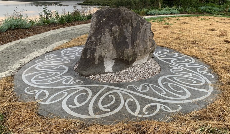 Artwork designed by Te Ākitai Waiohua at Takaanini Point