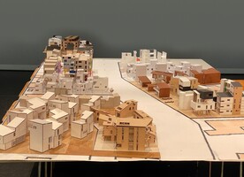 Re-imagining Mass Housing 1:50 student models were exhibited together as a collective vision.