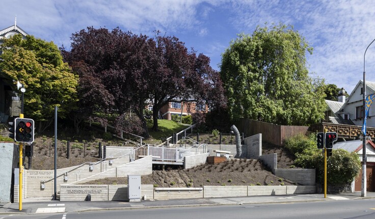 The Archibald Baxter Peace Garden in Dunedin.