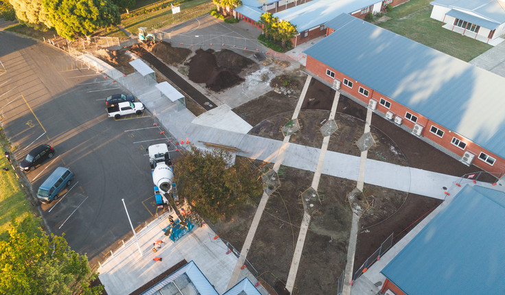 The Campion College entrance under construction