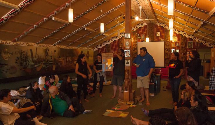 Ngā Aho wānanga-a-tau in Omaka, Blenheim last year.