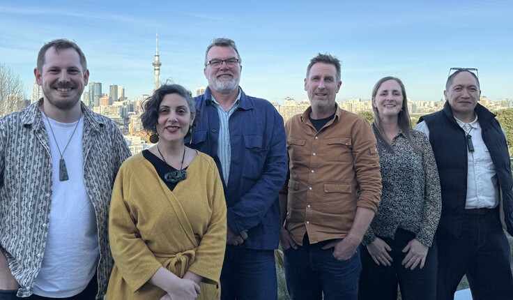 Tuia Pito Ora’s Board: Simon, Nada, Peter, Ralph, Suzanne and Rangitahi. Twice a year we get away from our screens and meet face-to-face.