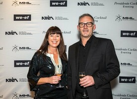 NZILA COO Vicki Clague with President Henry Crothers at the 2021 President’s Cocktail event in May.