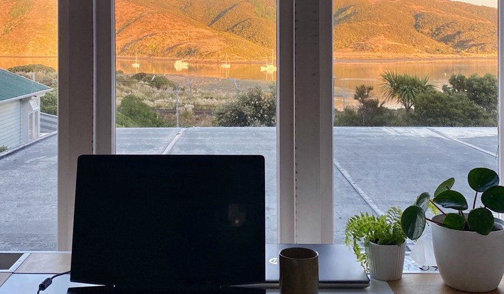 Tessa Macphail’s office view is pretty spectacular in Paremata