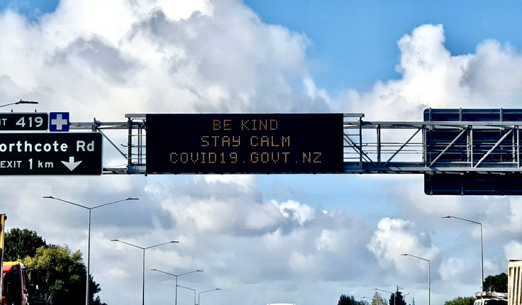 A sign on Auckland’s Northern Motorway
