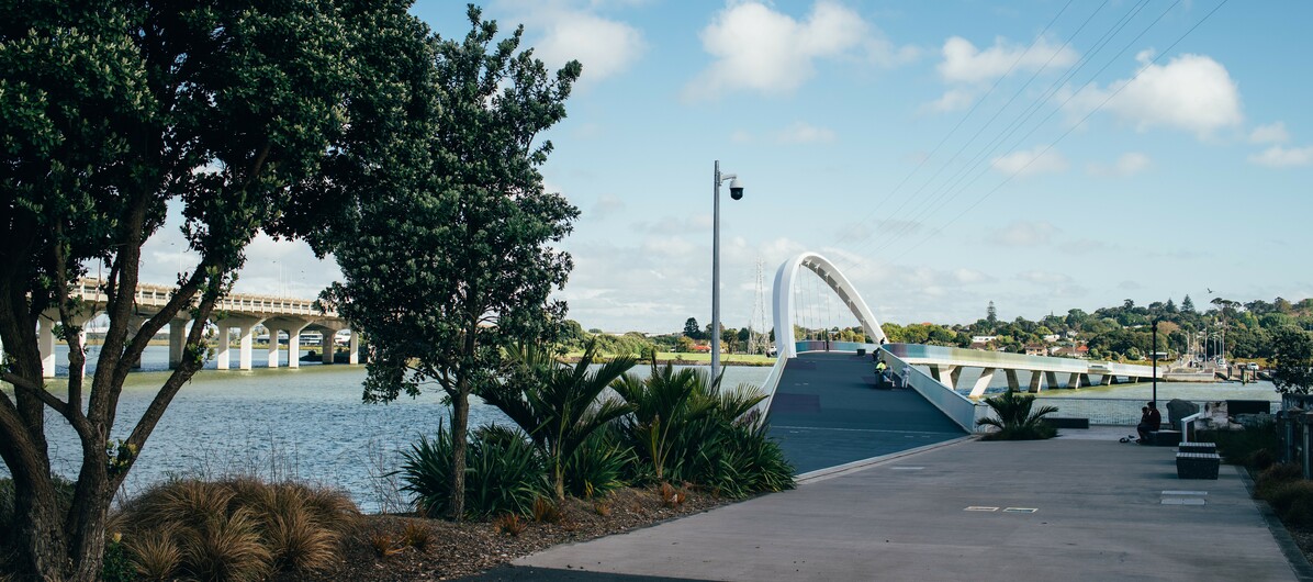 Gentle lazy breezes' lands at Te Hōpua-ā-Rangi historic causeway public space on the on the old bridge alignment