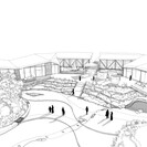 Kuirau visitors centre courtyard - concept sketch