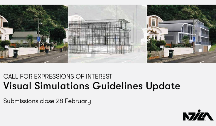 NZILA is seeking expressions of interest from experienced and qualified practitioners to contribute to the development of updated Visual Simulation Guidelines. Submissions close 28 February.