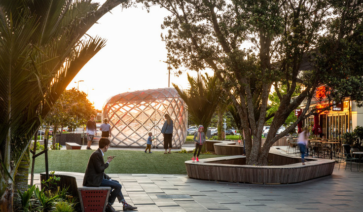 The Pod sits at Auckland’s Sylvia Park mall. Image credit: Nathan Young / Wraight + Associates Ltd.