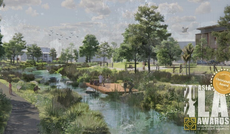 An artist’s impression of Rata Vine integrates taiao, tangata and whenua threads as well as several strategic initiatives from Te Puhinui Regeneration Strategy.
