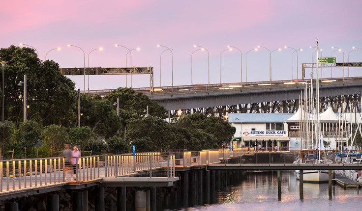 LandLAB’s Westhaven Promenade provides a shared path along the foreshore.