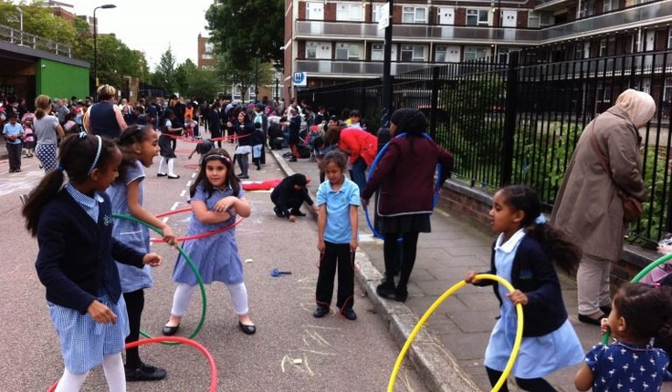 An after-school Play Street event in Hackney, London. Photo: Hackney Play.