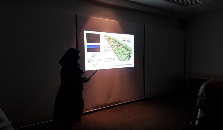 Kara Scott presenting her Papakainga project