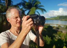 Photo: Hugh Lusk trying out his new camera