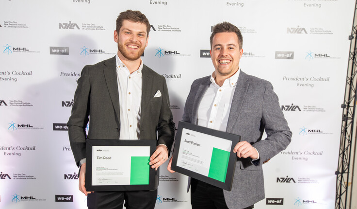 Tim Reed and Brad Parkes after receiving their Registration Certificates at the 2023 President's Cocktail Evening.