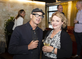 Dr Jacky Bowring with David Irwin from Isthmus at the NZILA President’s cocktail evening earlier this year.