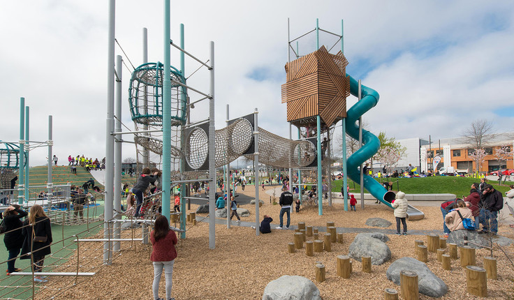 Tākaro ā Poi - the Margaret Mahy Family Playground has 8000m2 play space for all ages and abilities. It's had an amazing 500,000+ visitors since opening.