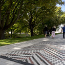 Promenade paving pattern with the Karanga Wairua Whāriki mat.
Photography Boffa Miskell.