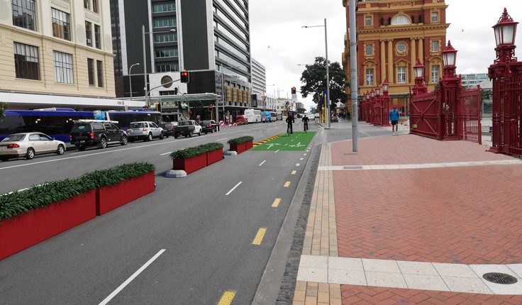 Planter boxes at Queens Wharf in central Auckland. Image credit: Greater Auckland