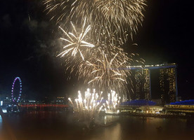 Fireworks over Marina Bay in Singapore - the venue for the 2018 IFLA World Congress.