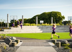 Learning environments and performance spaces double as informal play areas.