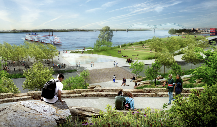 The Tom Lee Park project in Memphis. Image credit - Scape.